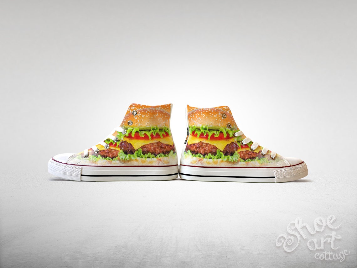 I Love Hamburger Custom Made Shoes - Etsy