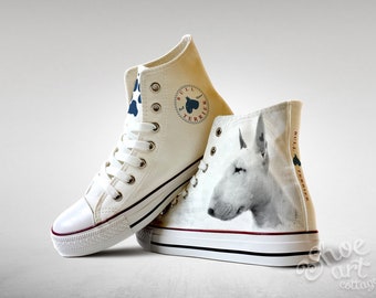 Bull Terrier, chien, animal de compagnie, chaussures sur mesure