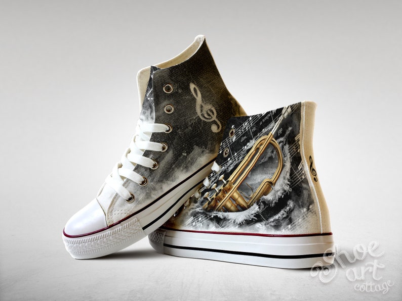 Treble Clef Sheet Music Custom Made Shoes Trumpet