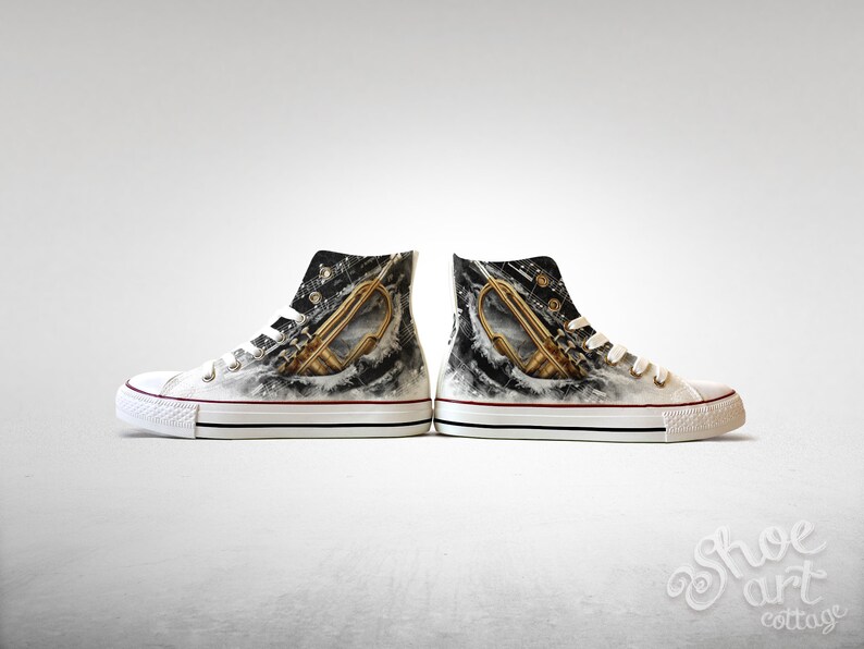 Treble Clef Sheet Music Custom Made Shoes Trumpet