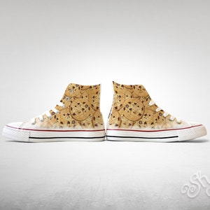 Cookie Biscuit Pattern Print Sneaker Shoes For Men Women