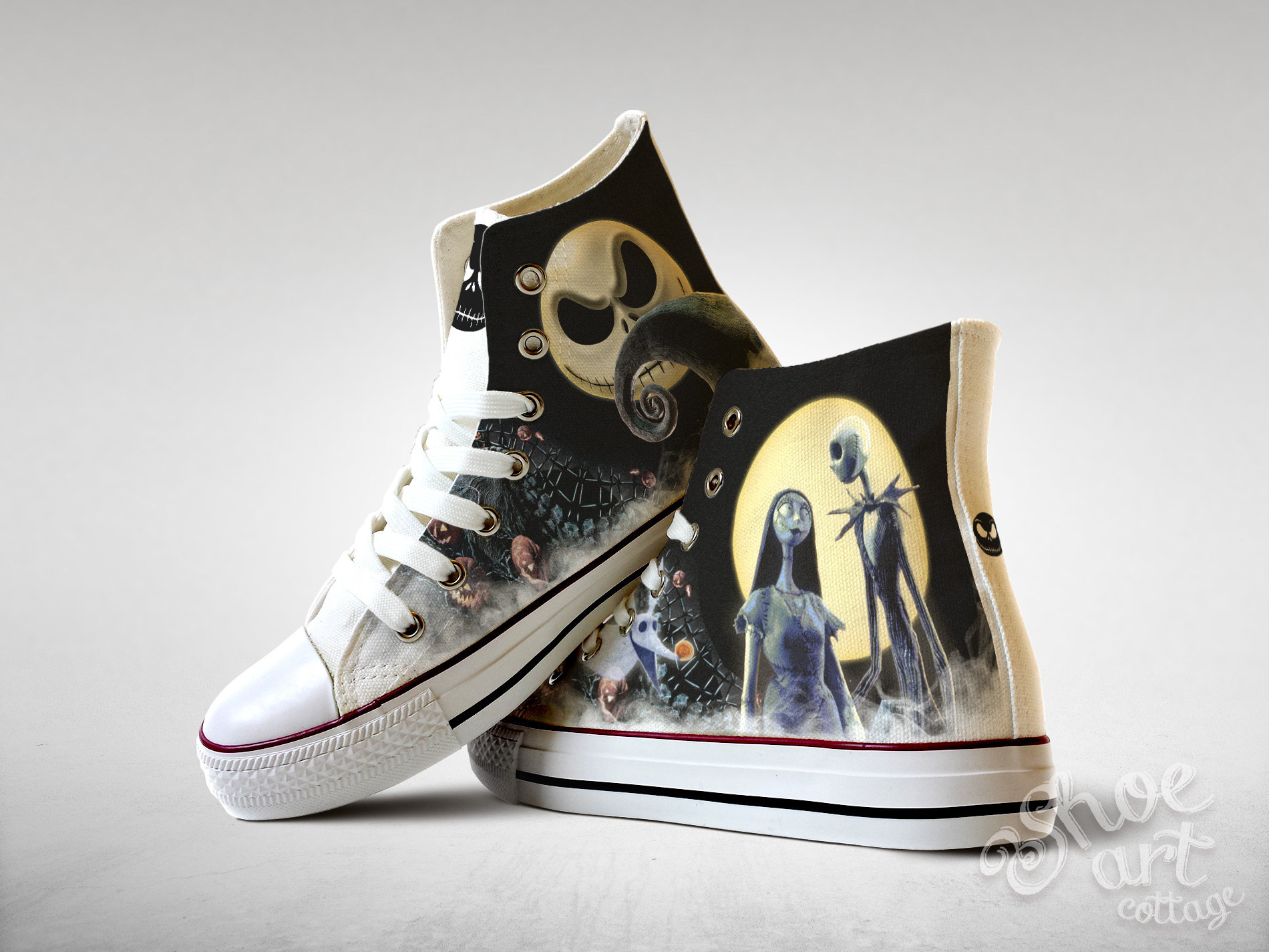 Nightmare Jack and Sally Custom Shoes - Etsy