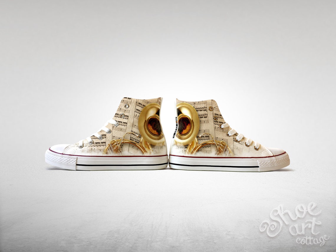 Sheet Music Sousaphone Fclef Custom Made Shoes Etsy