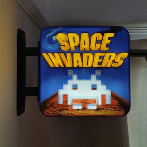 Space Invaders Neon Sign Space Invaders Classic Retro Game Wall Mountable Lamp Logo | Etsy