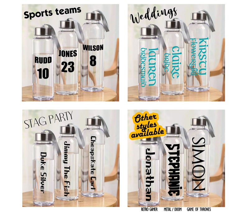 customised name gift present Game of Thrones style personalised drinkswater bottle