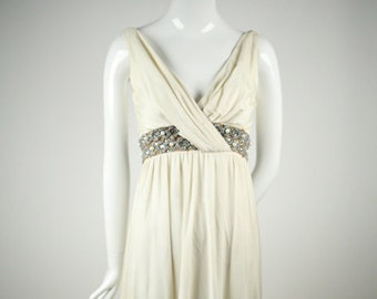 1960s Cream Matte Jersey Dress