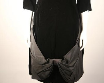 Stunning Black Velvet Boatneck Dress