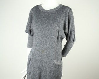 1980s Heather Grey Sweater Dress