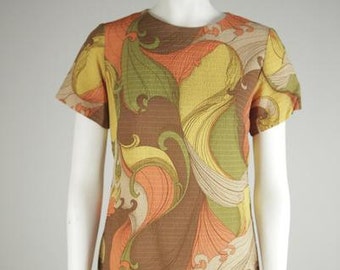 1960er Jahre psychedelische Mod Mini Kleid mit Print