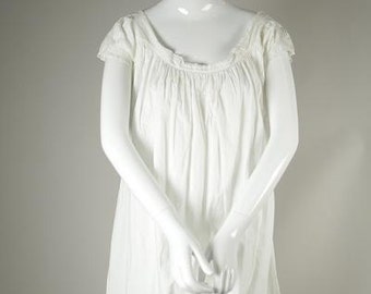 Victorian/ Edwardian Era White Cotton Dress