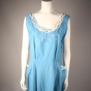 Whimsical 1940s Turquoise Summer Dress image 1