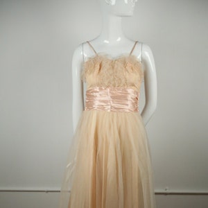 1950s Blush Tulle Rockabilly Dress