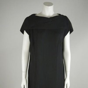 1960s Black Crepe Cocktail Dress image 1
