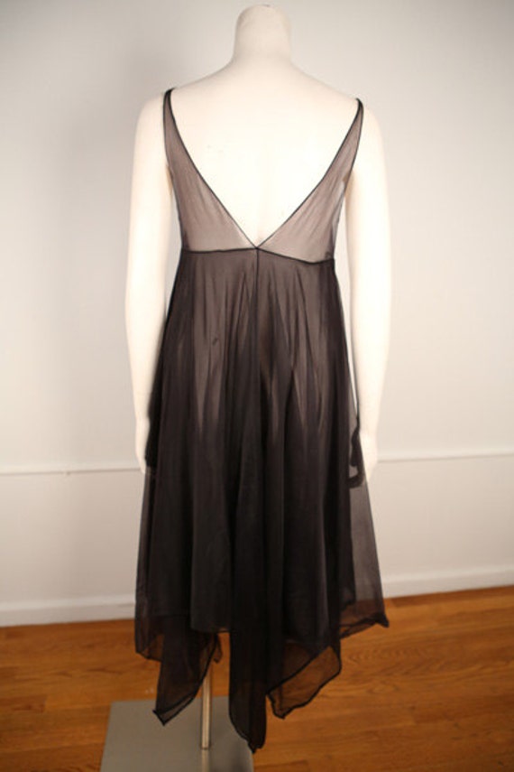 1970s Black Nylon Handkerchief Dress (Sheer) - image 3