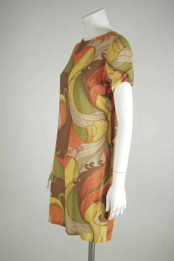 1960s Psychedelic Print Mod Mini Dress - image 2