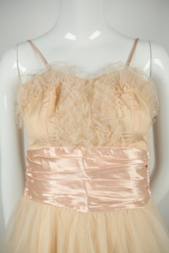 1950s Blush Tulle Rockabilly Dress - image 3