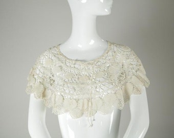 Crocheted Off White Shawl