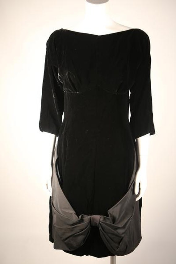 Stunning Black Velvet Boatneck Dress