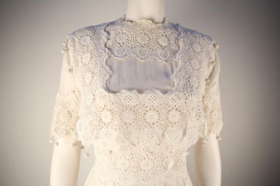 Rare Vintage Edwardian Cotton Wedding Dress in Ex… - image 1