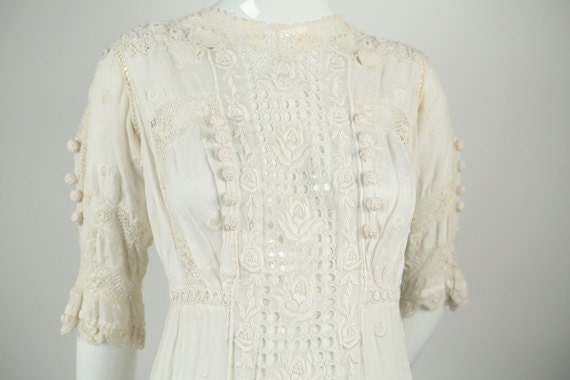 Edwardian Embroidered Wedding Dress - image 1