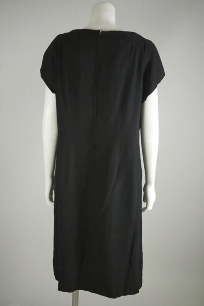 1960s Black Crepe Cocktail Dress image 3