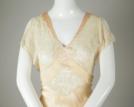 1930s Silk and Lace Bias Slip