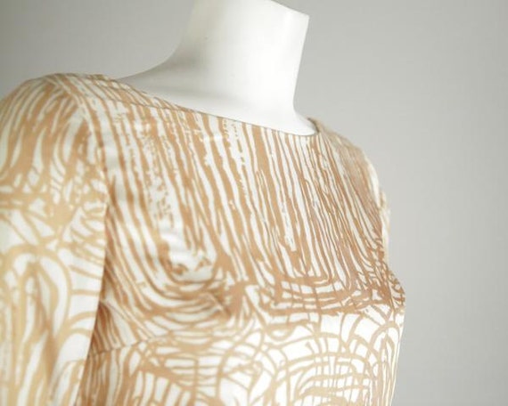 1960s Long Sleeve Printed Mod Dress - image 5