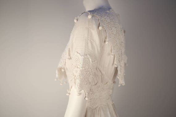 Rare Vintage Edwardian Cotton Wedding Dress in Ex… - image 6