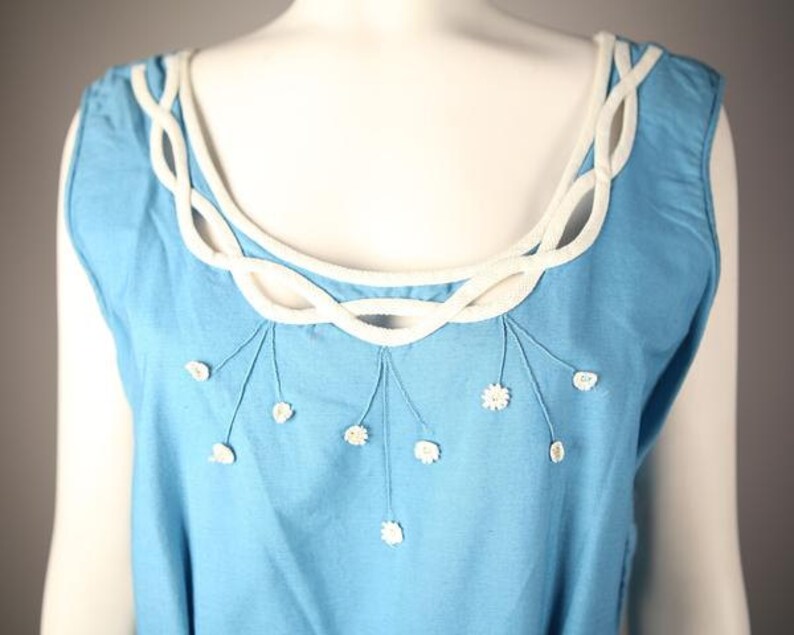 Whimsical 1940s Turquoise Summer Dress image 5