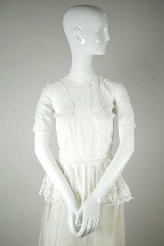 Edwardian Embroidered Cotton Blouse