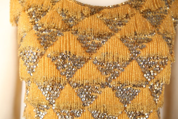 1950's Light Tangerine Beaded Sweater Top - image 4