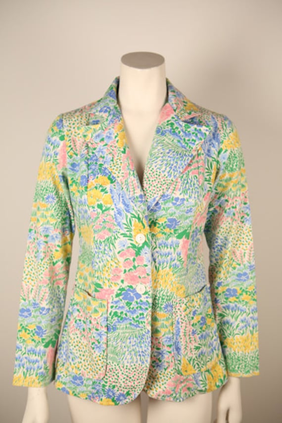 1970s Floral Printed Blazer