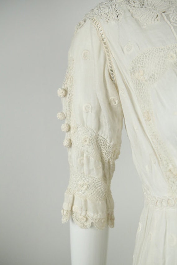 Edwardian Embroidered Wedding Dress - image 3