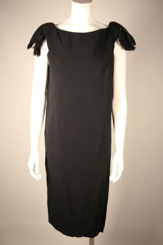 1960s Black Crepe Cocktail Dress