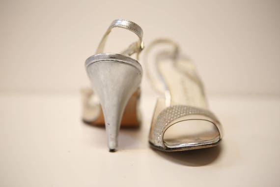 1930s vintage rhinestone/ silver shoes: size 7 - image 3