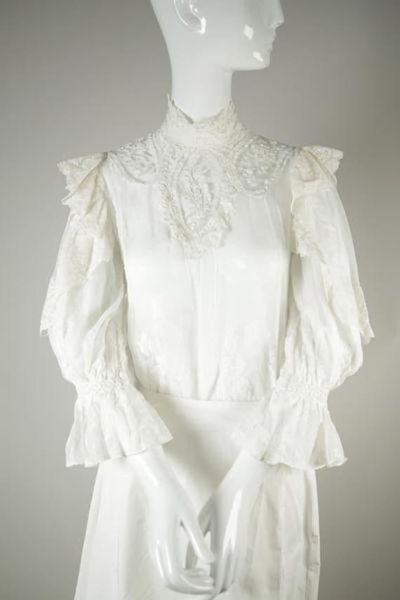 Edwardian Cotton Wedding Blouse - image 1