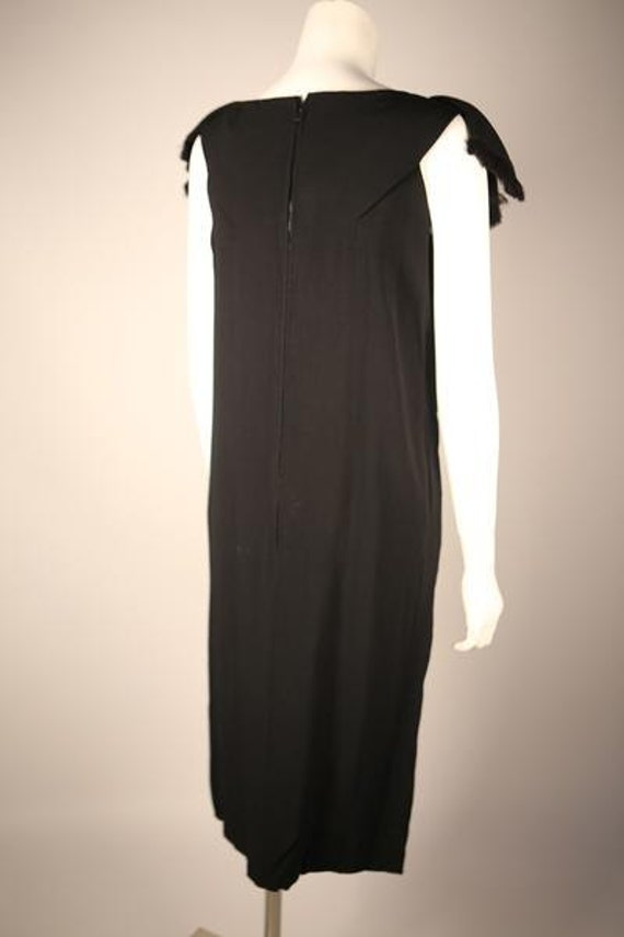 1960s Black Crepe Cocktail Dress - image 2