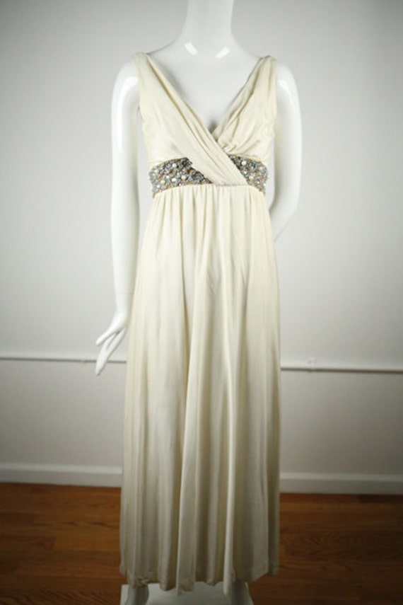 1960s Cream Matte Jersey Dress