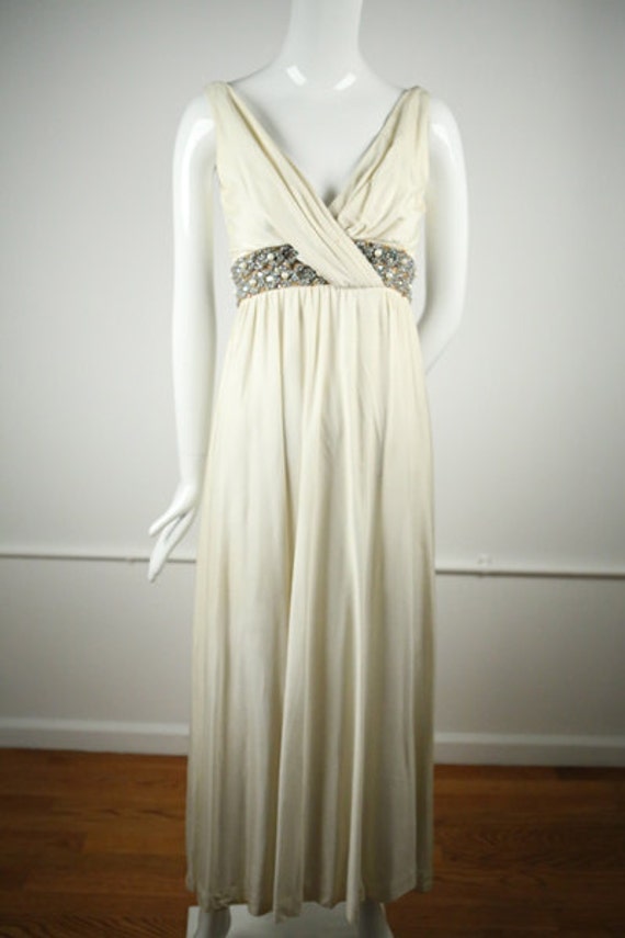 1960s Cream Matte Jersey Dress - Etsy