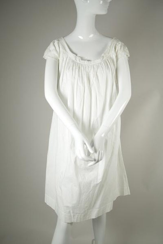 Victorian/ Edwardian Era White Cotton Dress