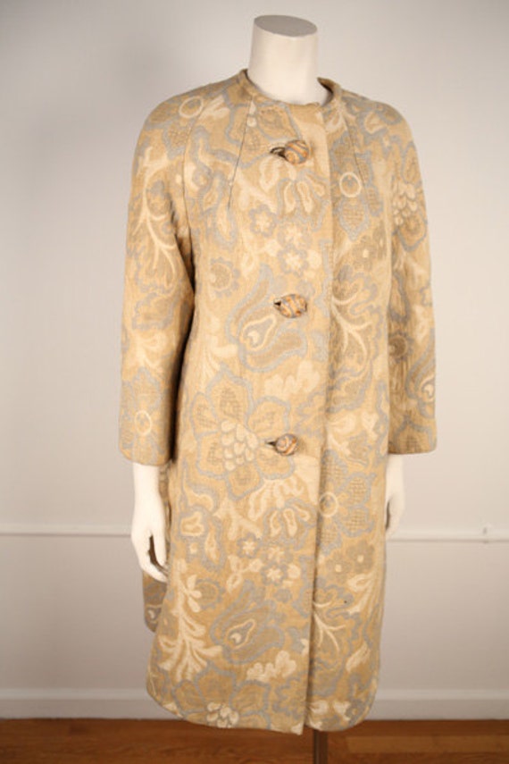 1960s Original Golet Heavy Wool Jacquard Coat - image 1