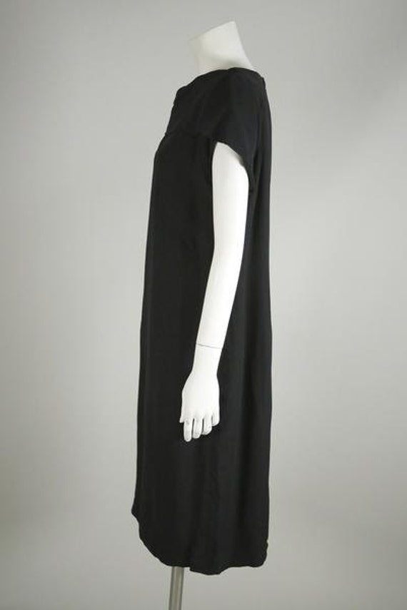 1960s Black Crepe Cocktail Dress - image 4