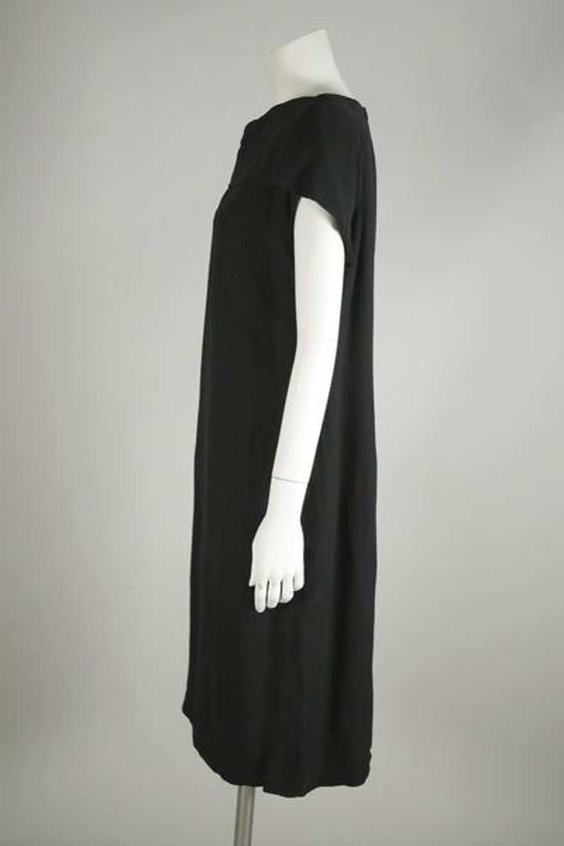 1960s Black Crepe Cocktail Dress image 4