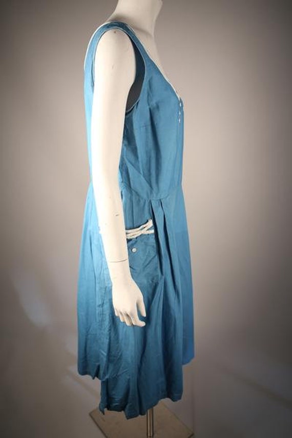 Whimsical 1940s Turquoise Summer Dress - image 4