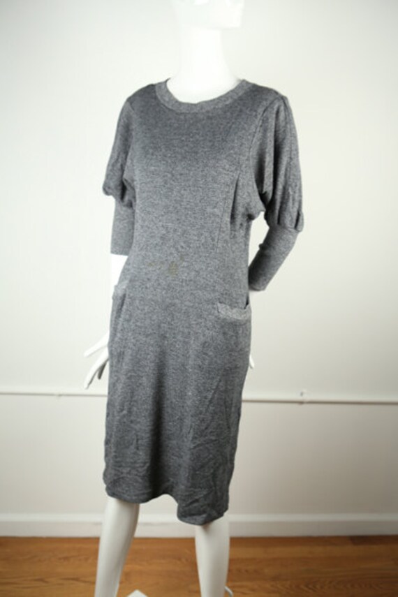 1980s Heather Grey Sweater Dress - image 1