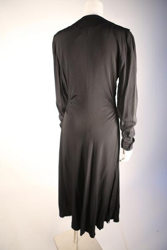 1930s Black Long Sleeve Day Dress - image 4