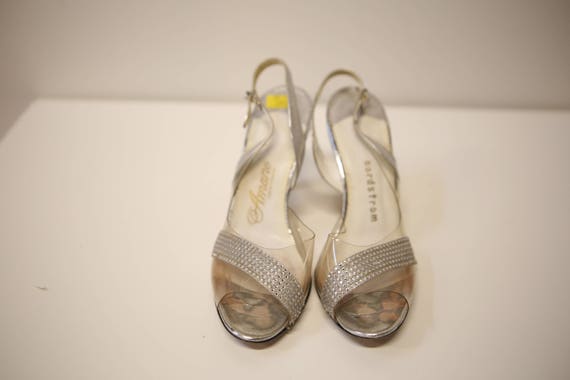 1930s vintage rhinestone/ silver shoes: size 7 - image 1