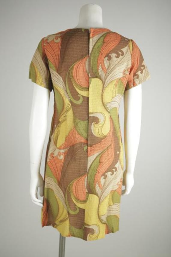 1960s Psychedelic Print Mod Mini Dress - image 3