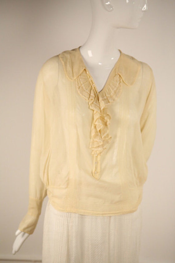 Edwardian Cotton Buttoned Blouse