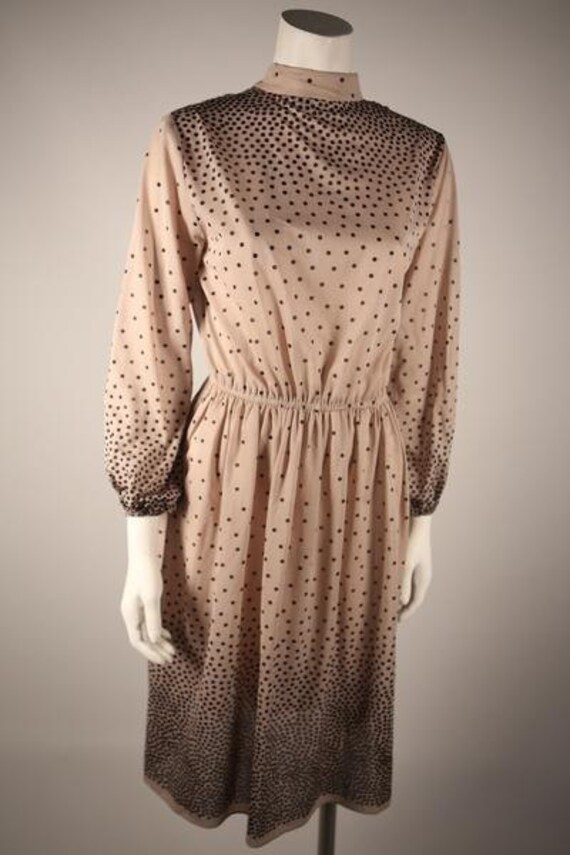 1970s Polka Dot Long Sleeve Dress - image 5